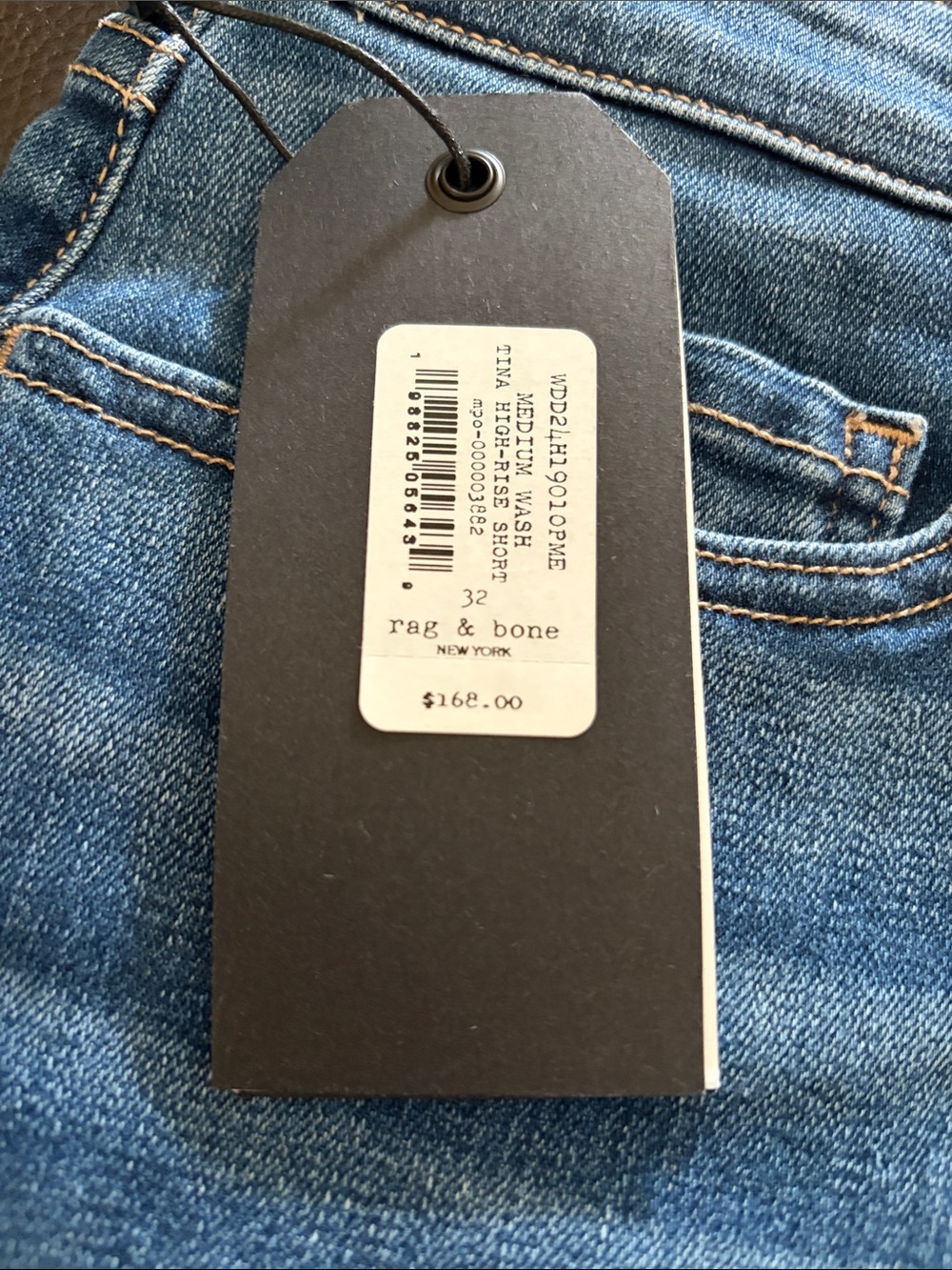 rag & bone Blue Rolled Cuff Denim Shorts